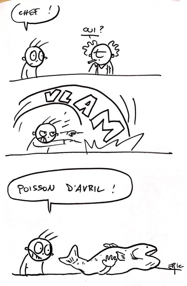 Poisson d'avril au bureau