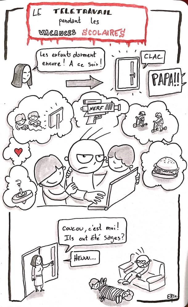 J'ai testé le télétravail pendant les vacances scolaires...