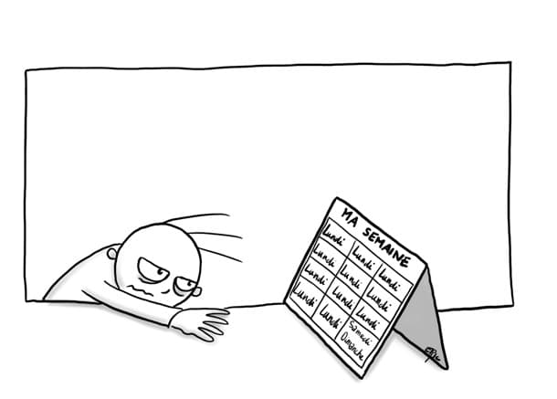 Mon calendrier de  la semaine