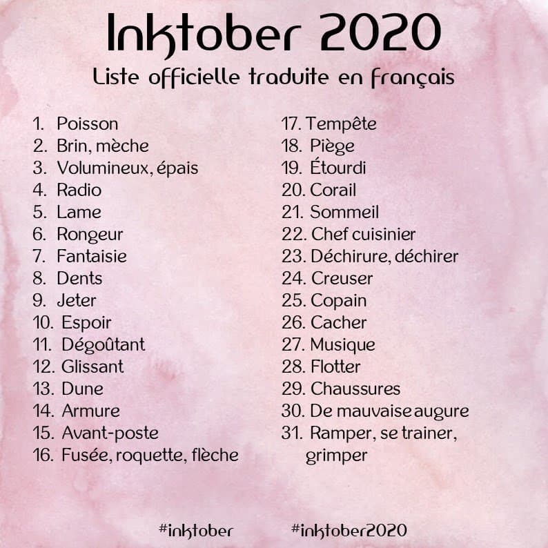 Inktober 2020 · 31 dessins, 31 jours