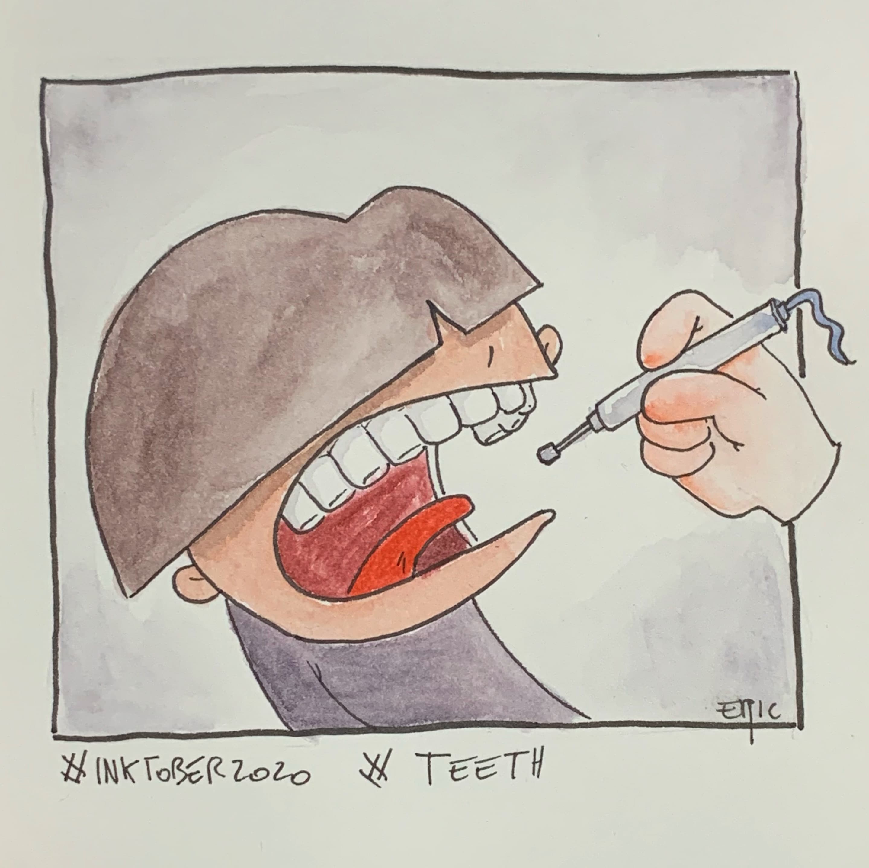 Inktober 2020 · Jour 8 — Dents