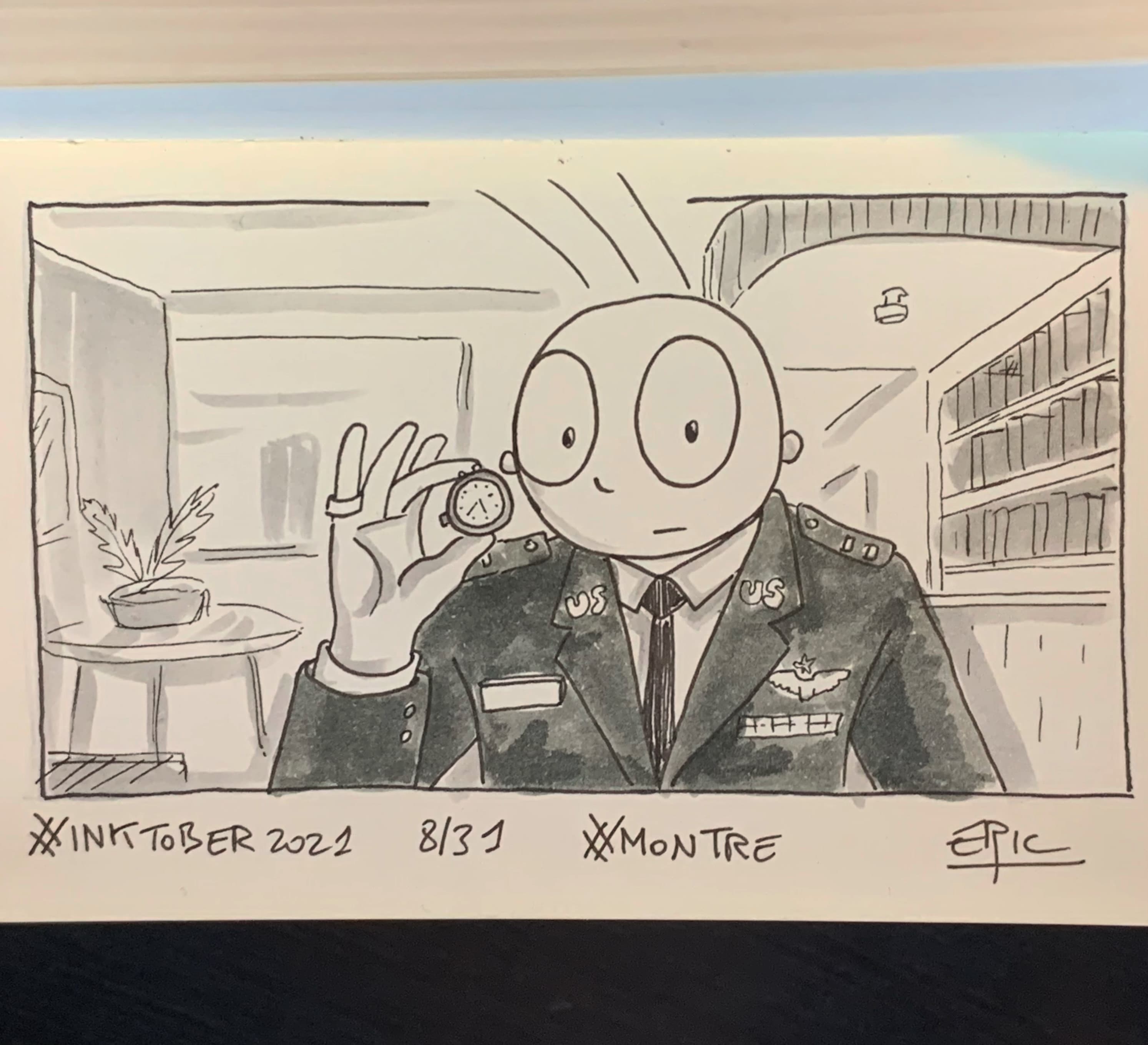 Inktober 2021 · Jour 8 — Montre · Pulp Fiction