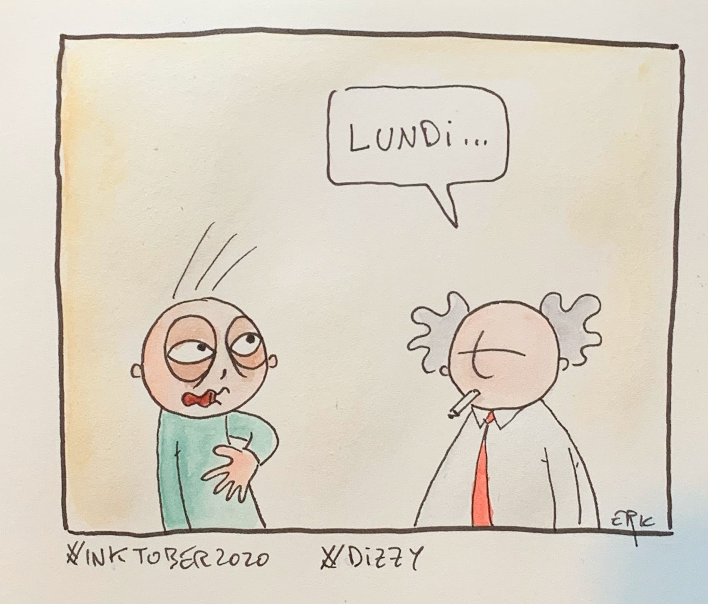 Inktober 2020 · Jour 19 — Étourdi