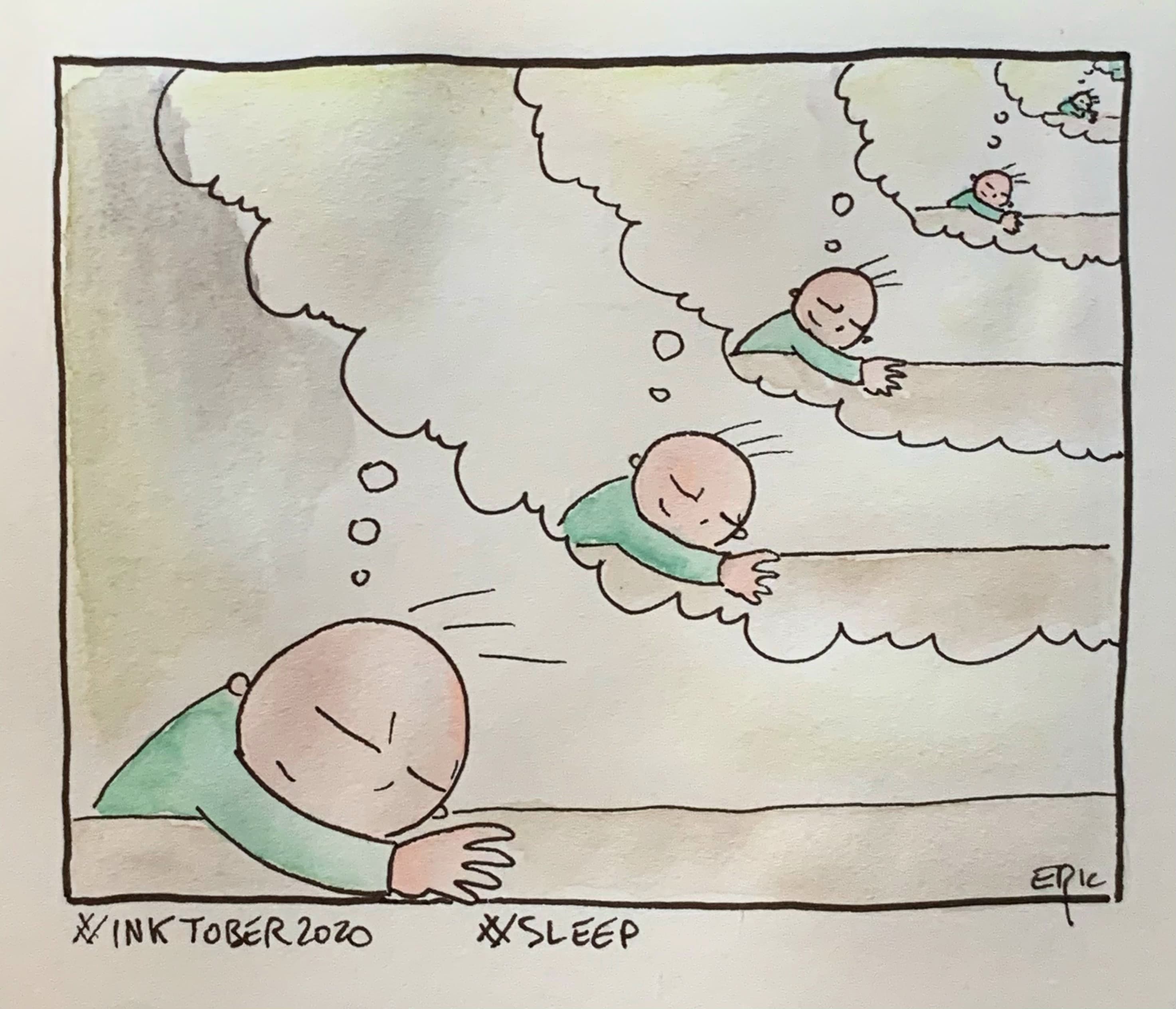 Inktober 2020 · Jour 21 — Sommeil
