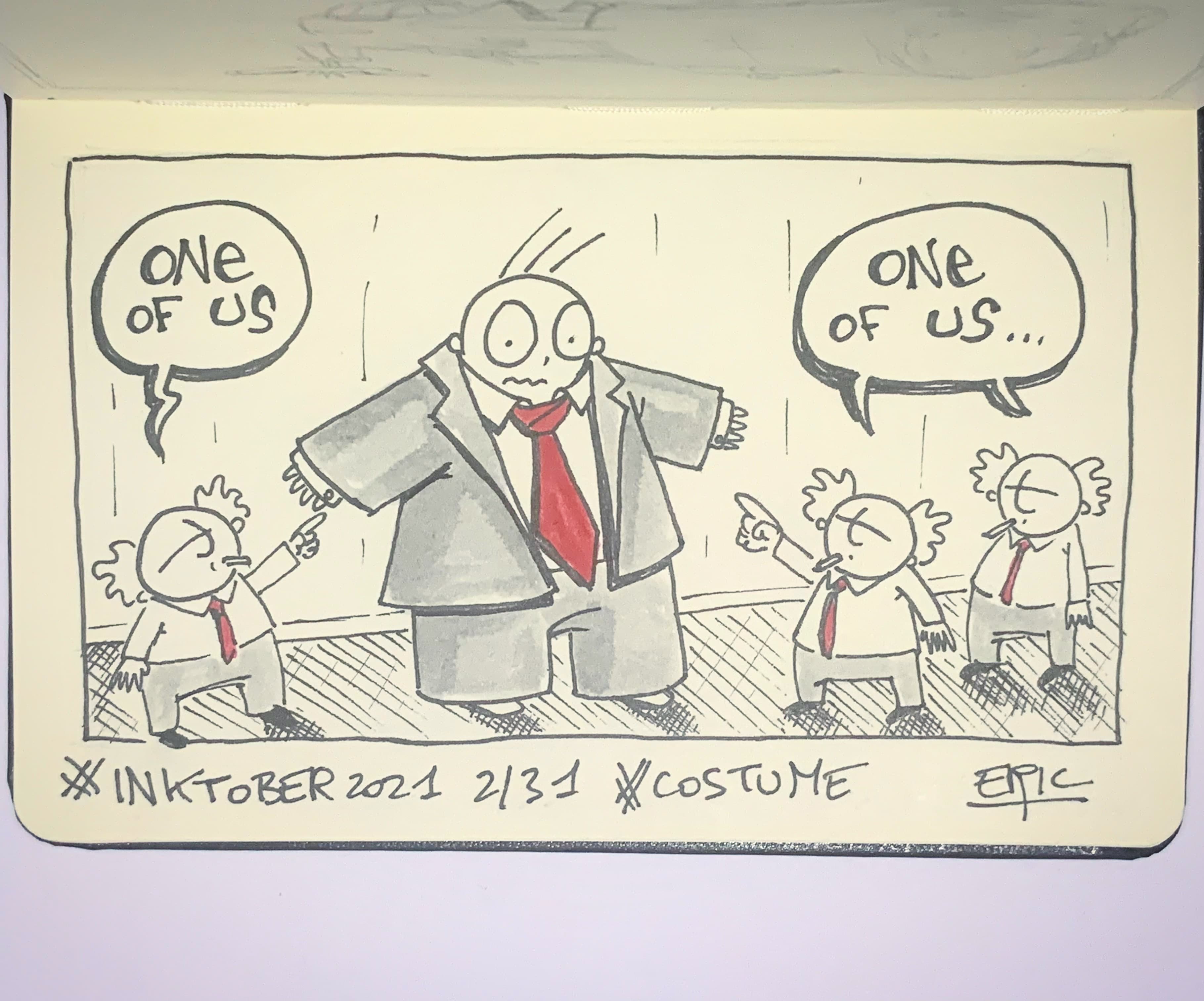 Inktober 2021 · Jour 2 — Costume · Freaks