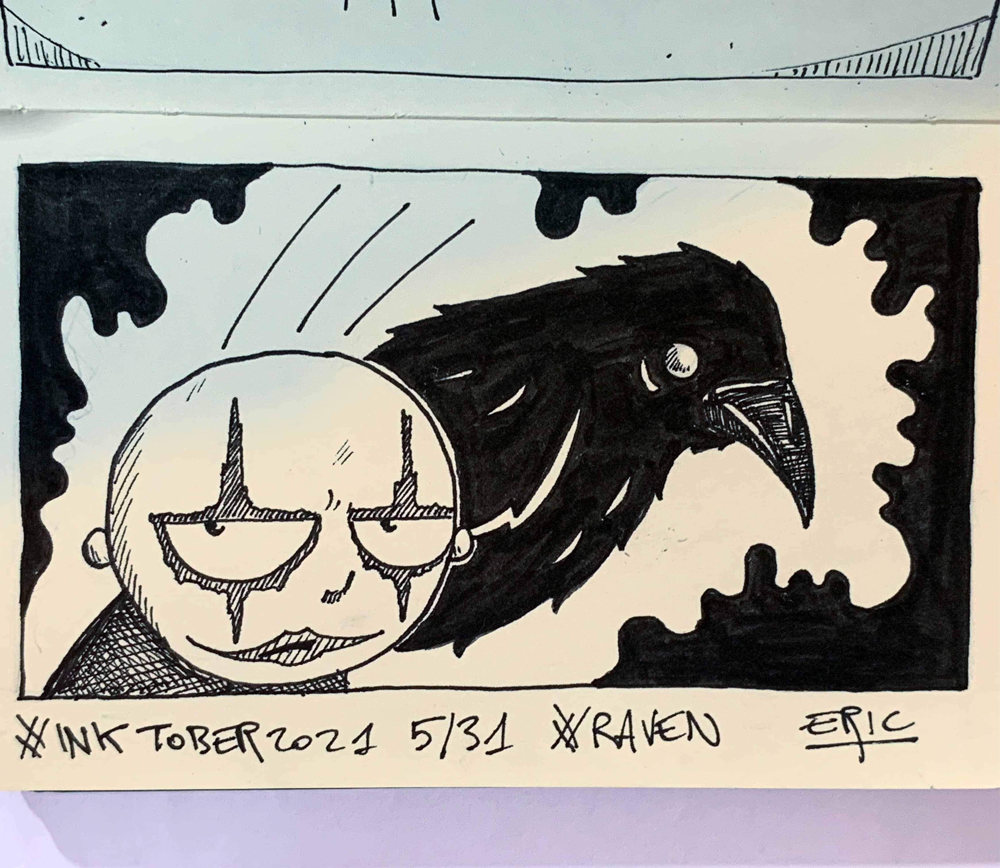 Inktober 2021 · Jour 5 — Corbeau · The Crow