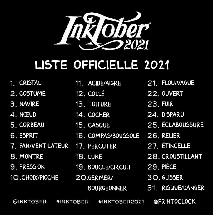 Liste officielle Inktober 2021