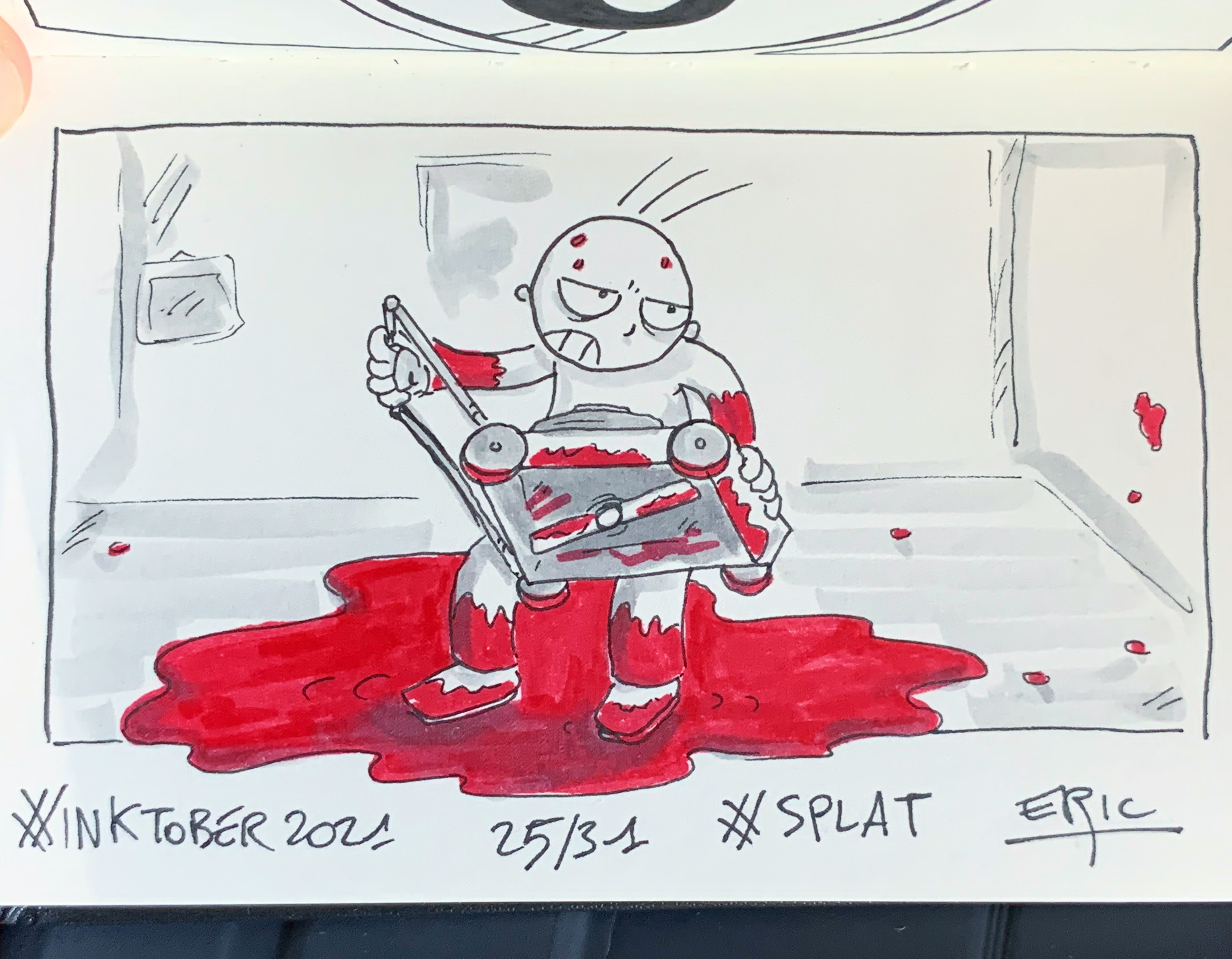 Inktober 2021 — Éclaboussure (Braindead)
