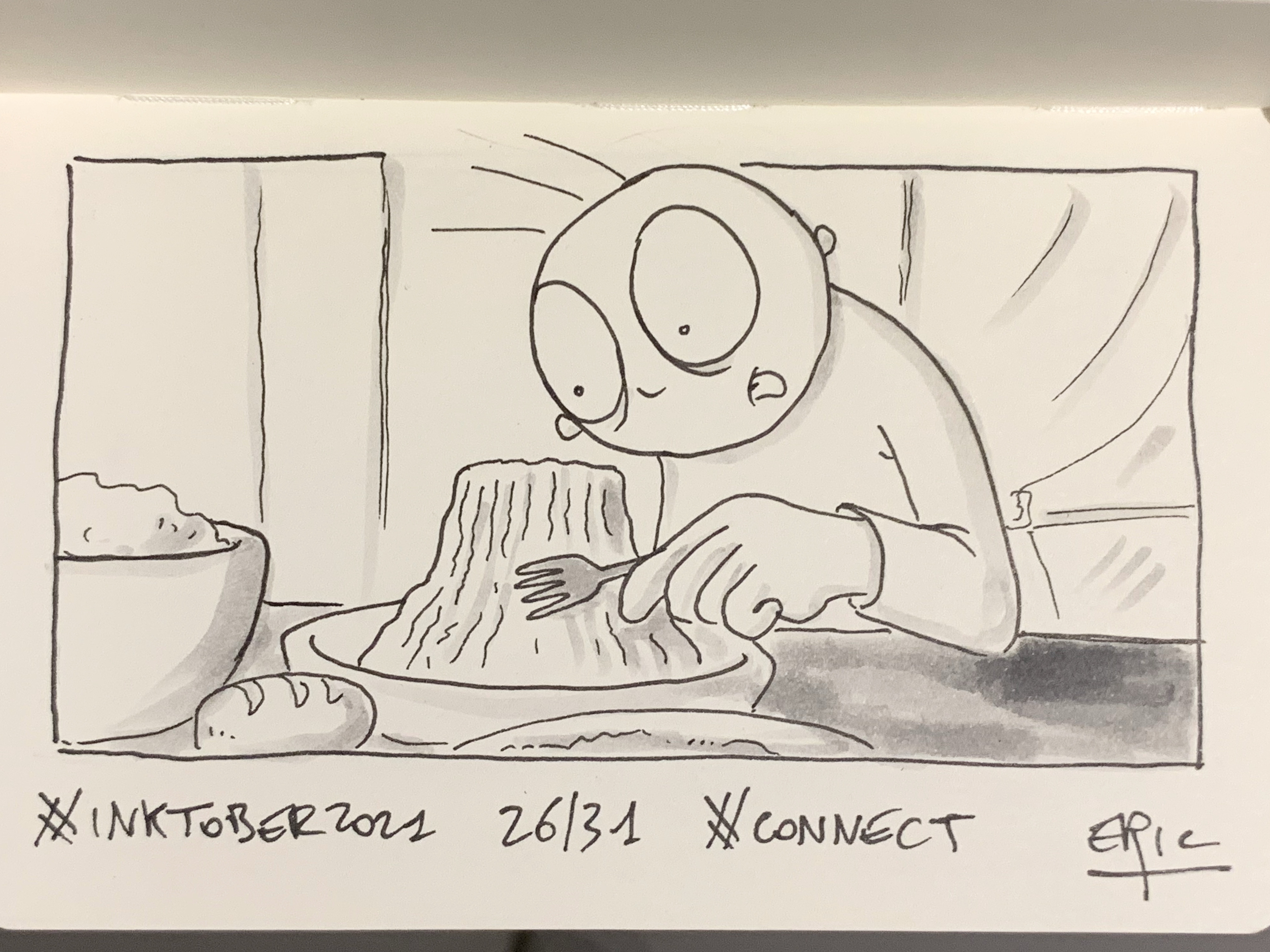Inktober 2021 — Relier (Rencontre du troisième type)