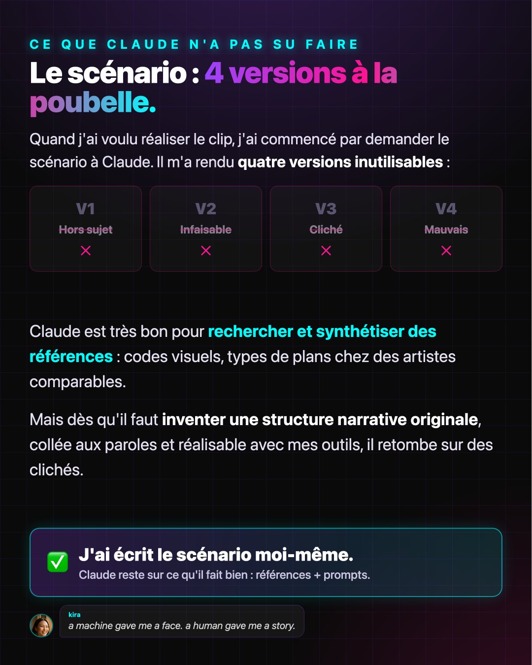 Le scénario : quatre versions à la poubelle